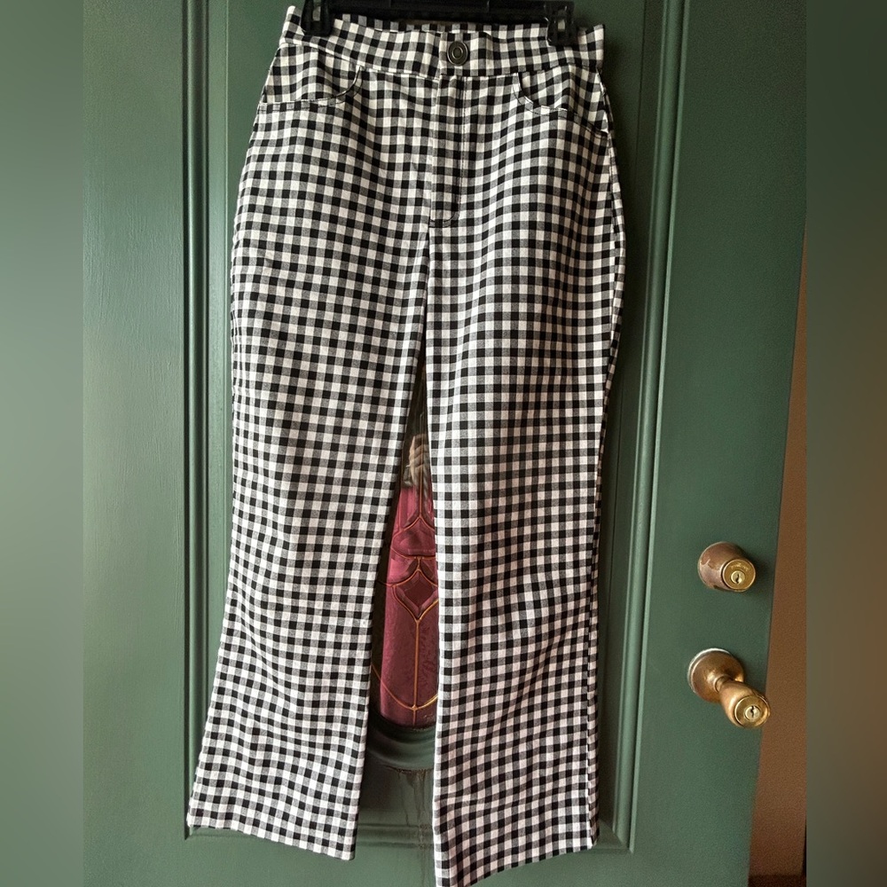 Free People Checkered Wide Leg Pants